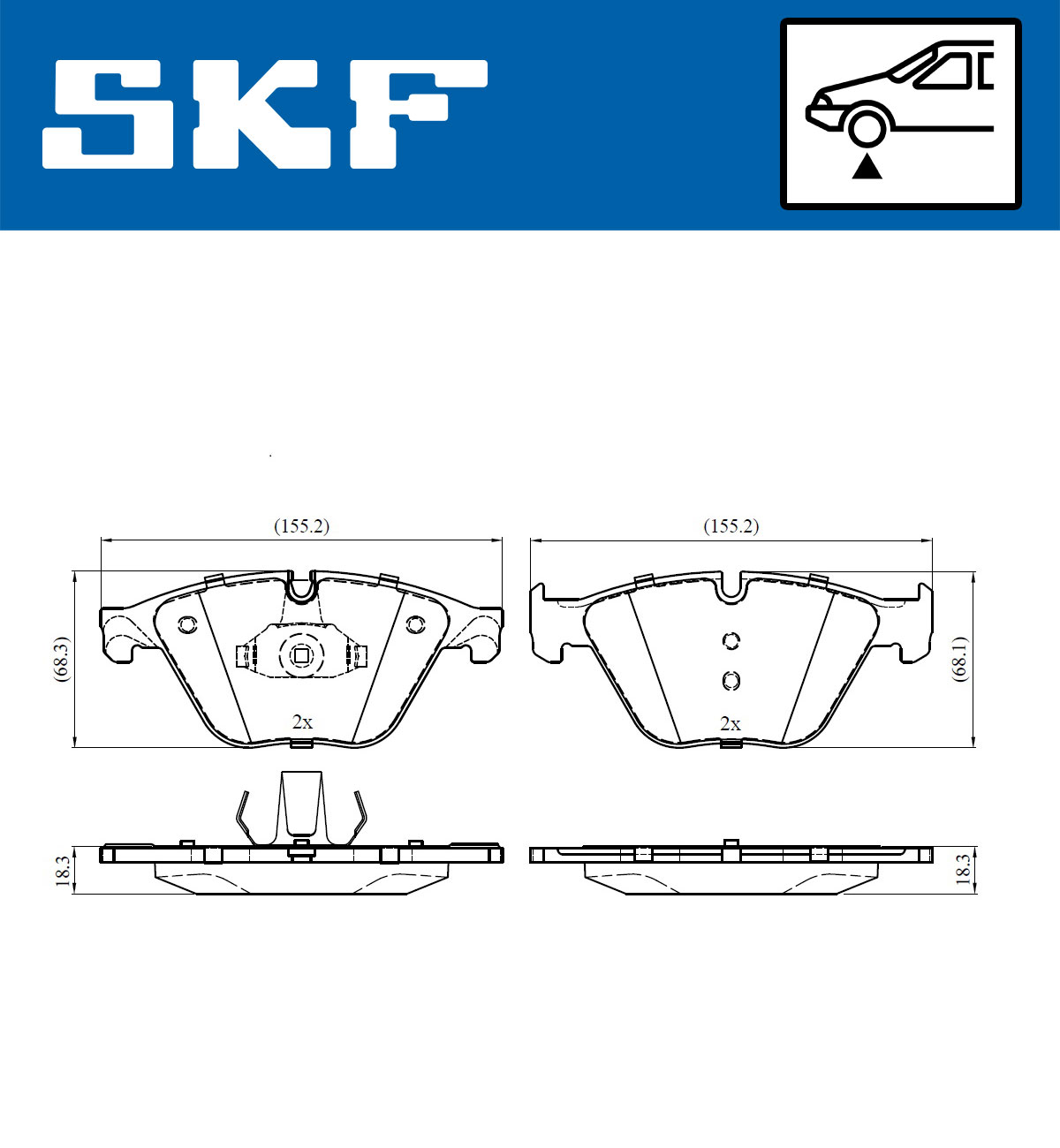 Set placute frana,frana disc VKBP 80444 SKF